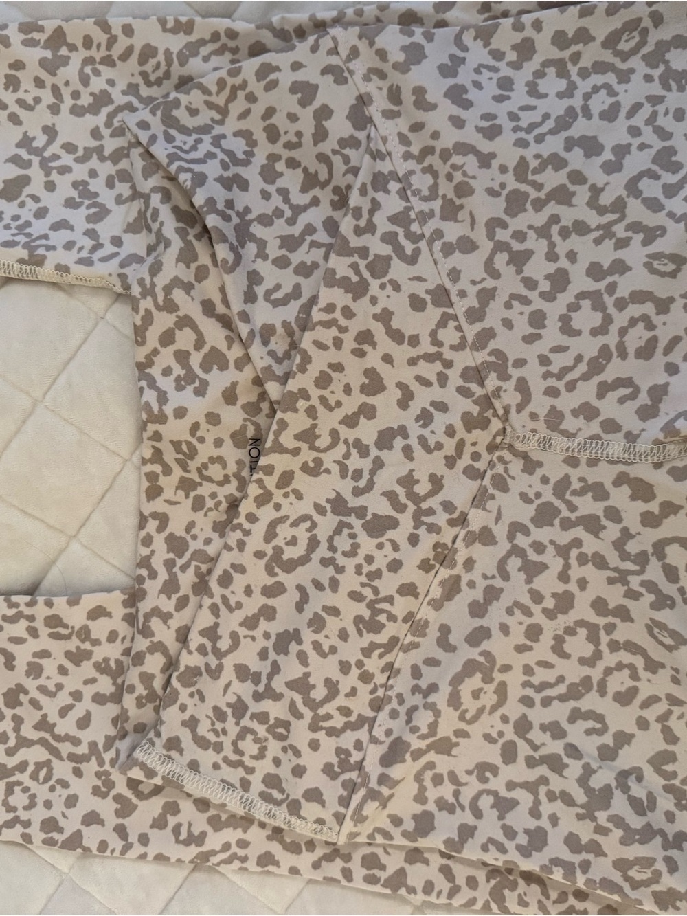 Neutral Leopard Print Leggings - Beige
